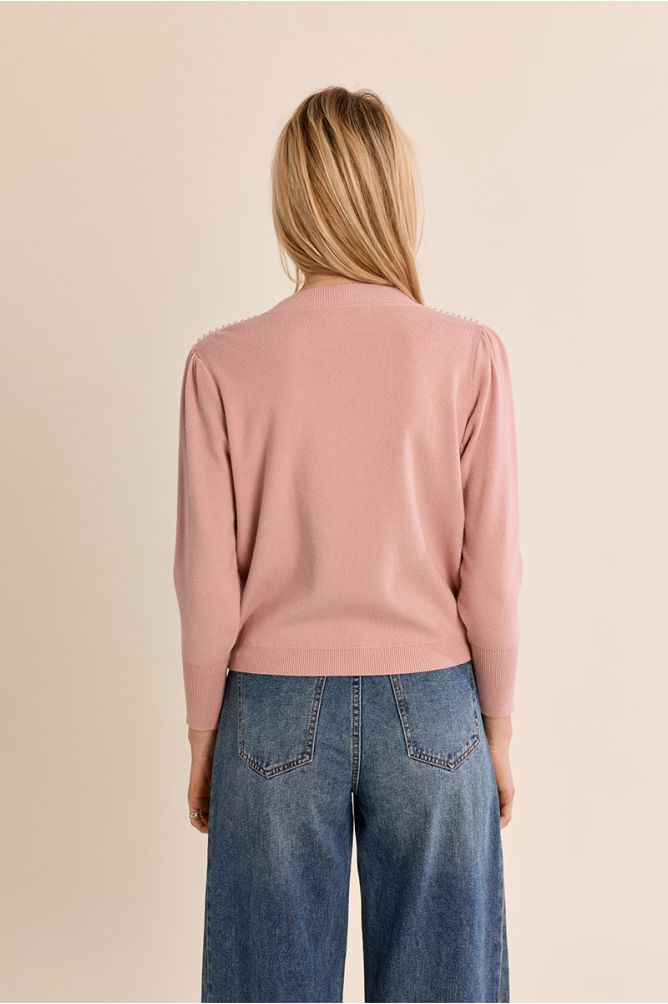 Straight sweater, beaded details