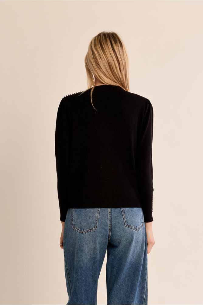 Straight sweater, beaded details