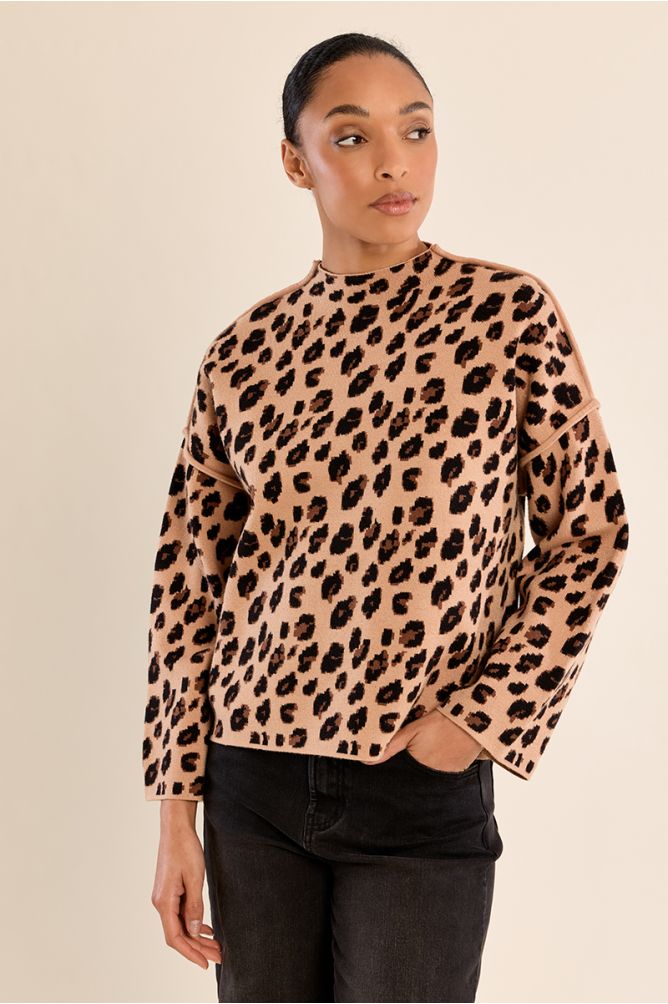Wide sweater, leopard