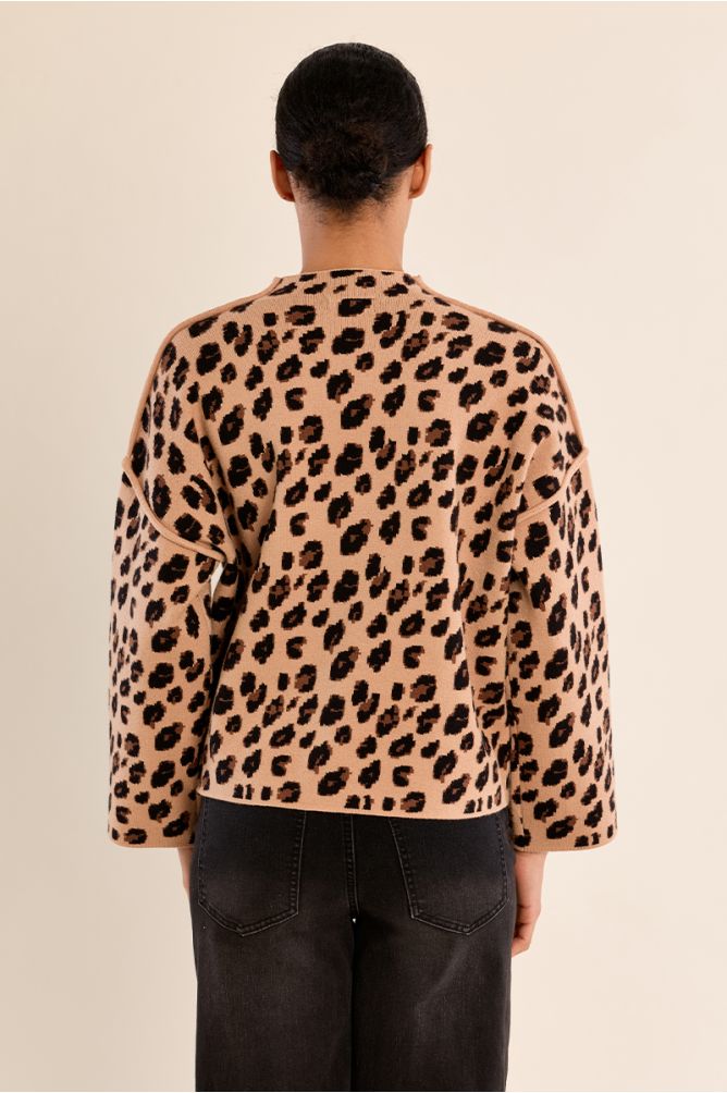 Wide sweater, leopard