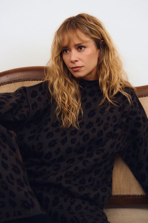 Wide sweater, leopard