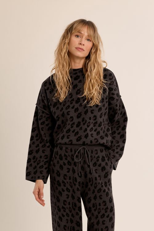 Wide sweater, leopard