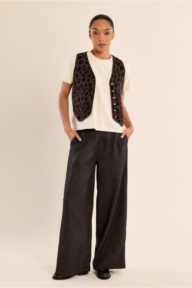 Knitted jacket, leopard