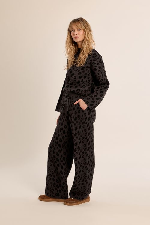 Pantalon en maille, léopard