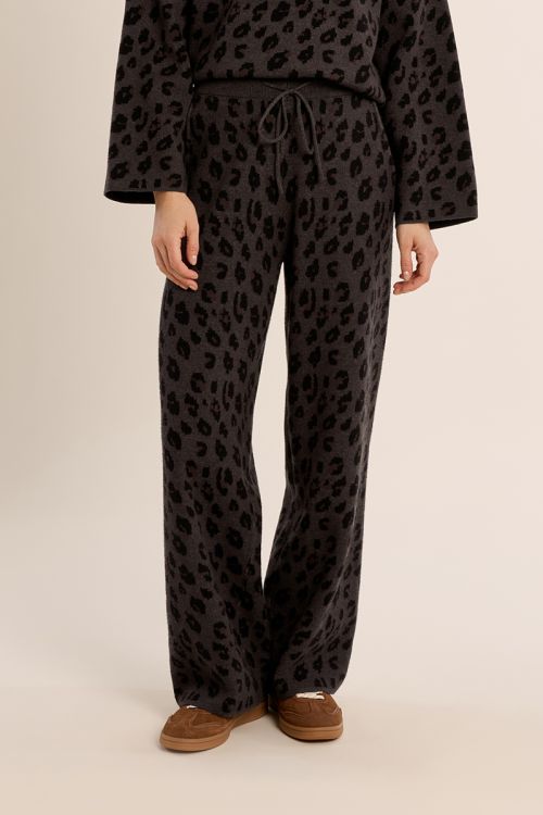 Pantalon en maille, léopard