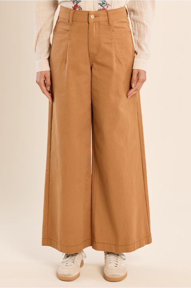 Pantalon large, en coton