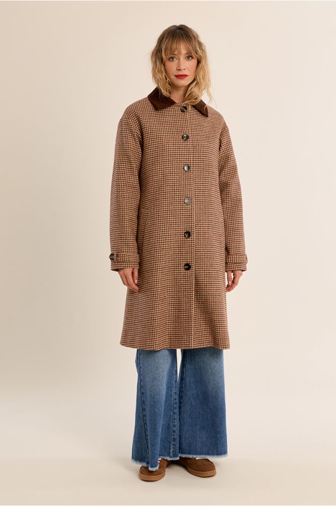 Houndstooth trench coat