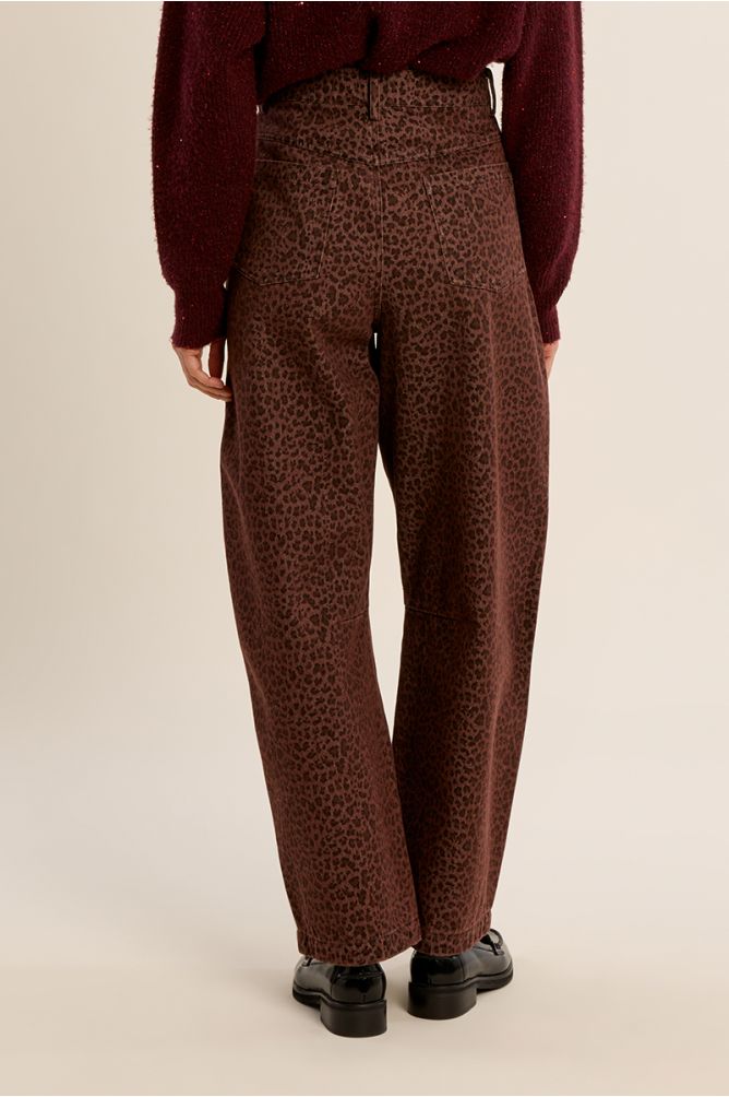 Barrel trousers, leopard print