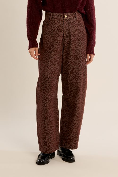 Barrel trousers, leopard print
