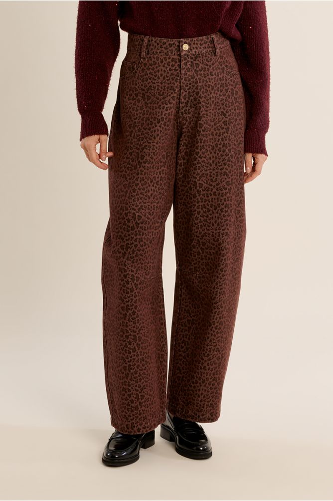 Barrel trousers, leopard print