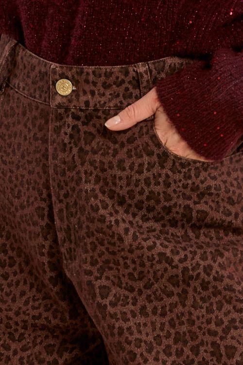 Barrel trousers, leopard print