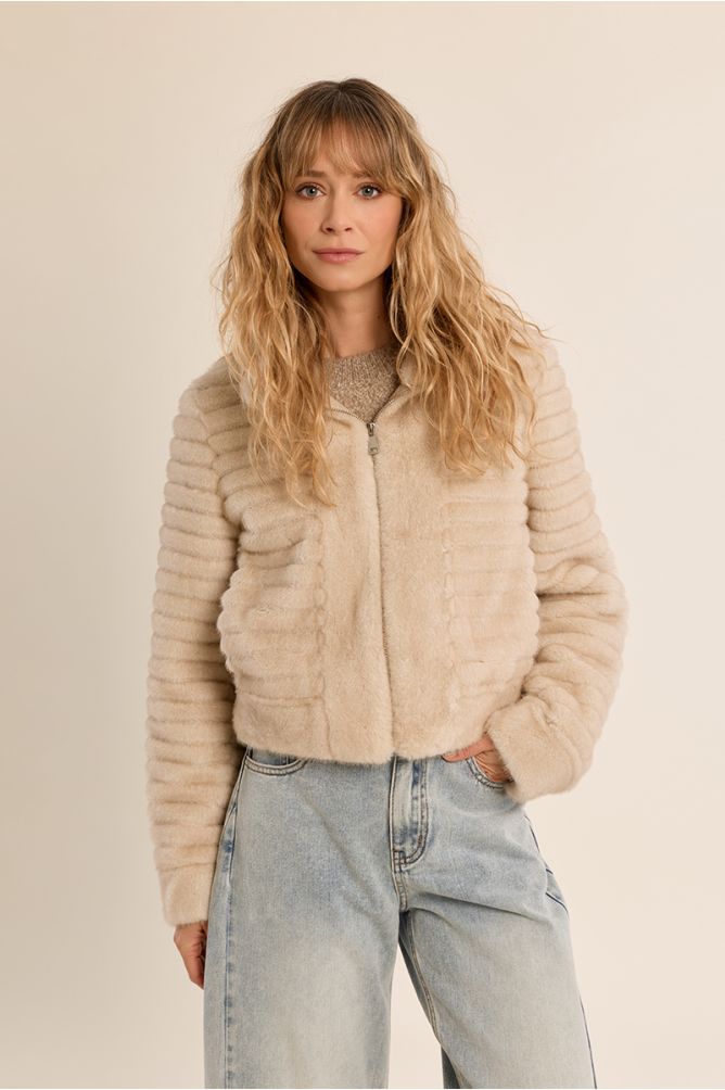 Chaqueta de manga larga de peluche