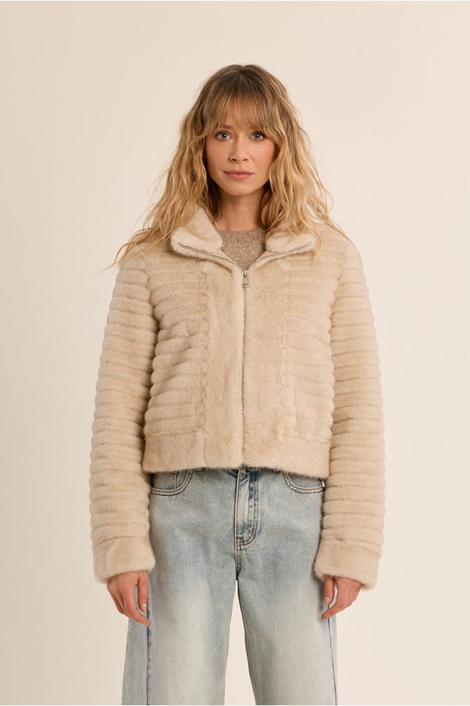Chaqueta de manga larga de peluche