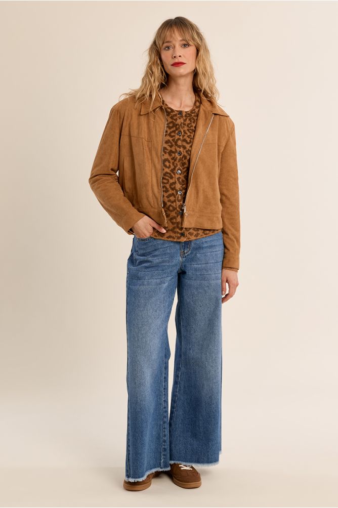 Chaqueta de manga larga efecto ante