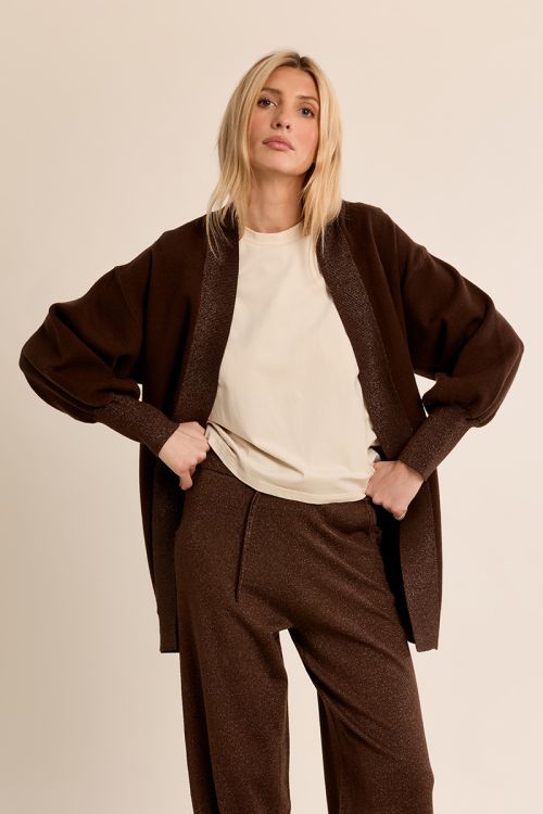 Long open knit vest
