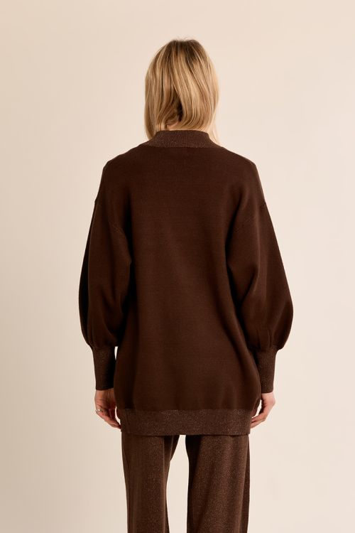 Long open knit vest