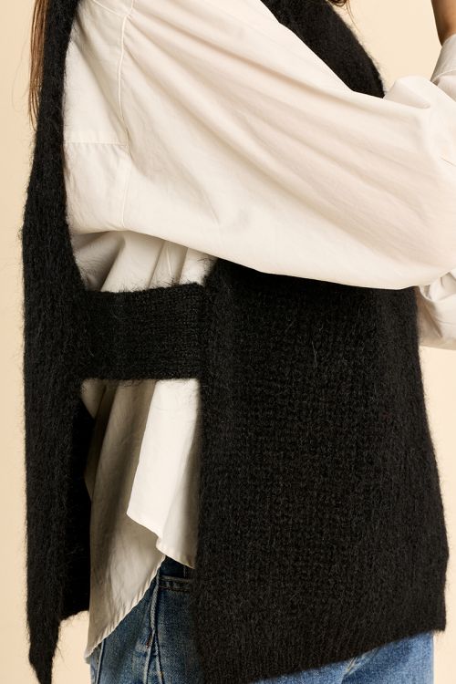 Pull col roulé en maille, sans manches