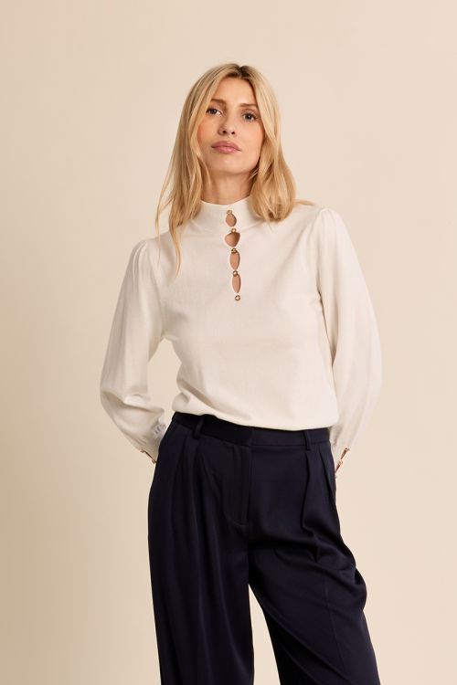 Pull décolleté fantaisie