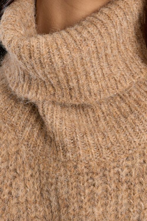 Knitted turtleneck sweater, sleeveless