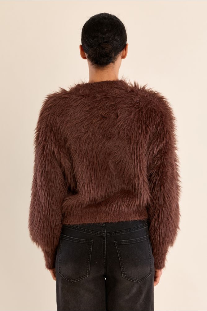 Straight, fluffy sweater