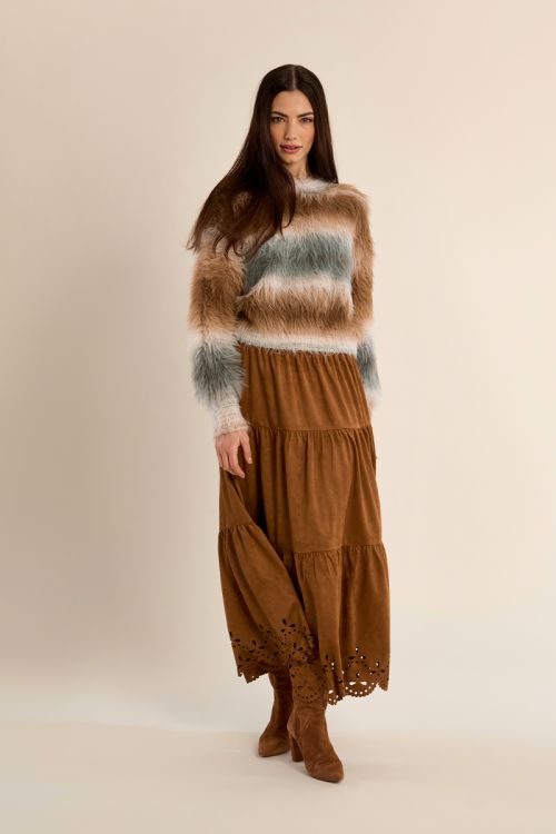 Pull rayé, duveteux
