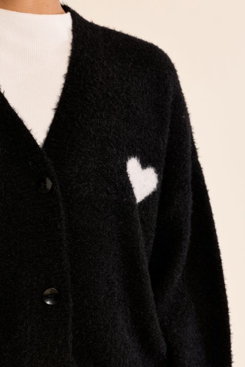 Cárdigan de manga larga detalle corazón