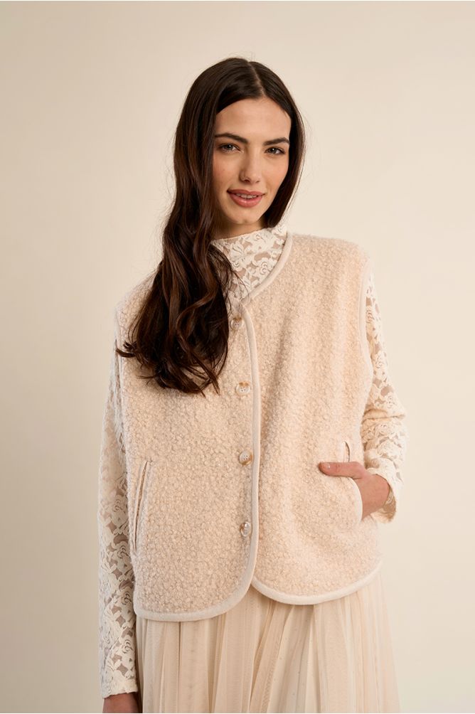Veste texturée, sans manches