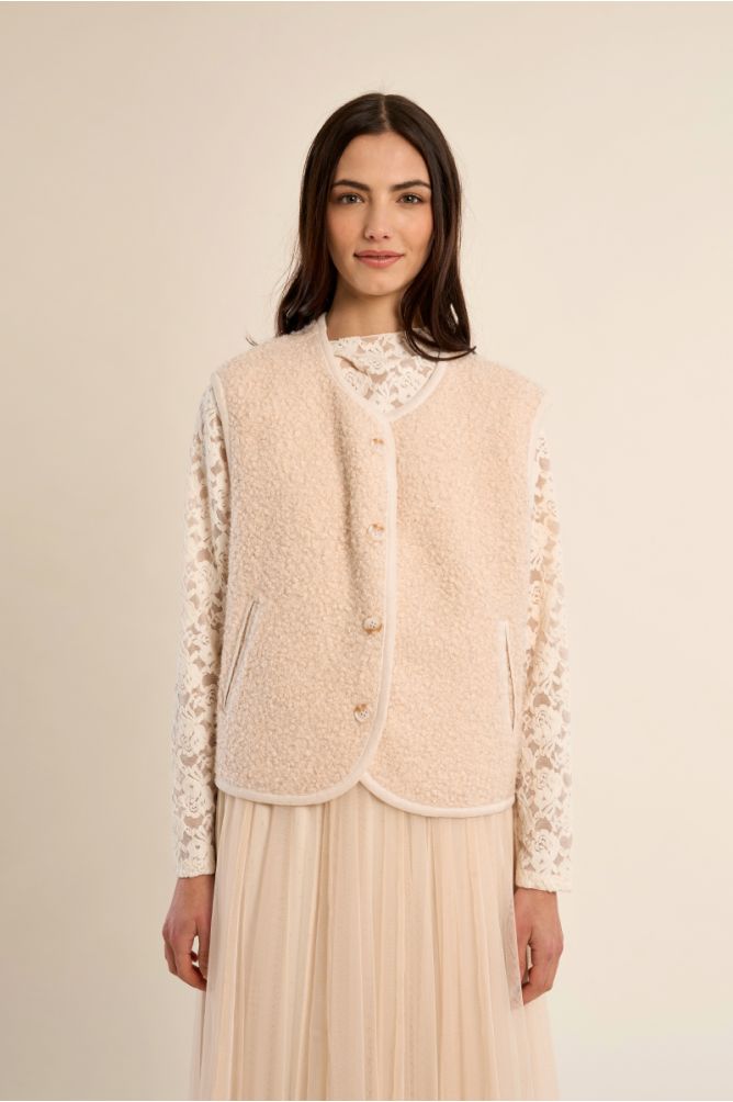 Veste texturée, sans manches