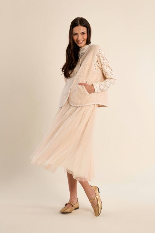 Textured, sleeveless jacket