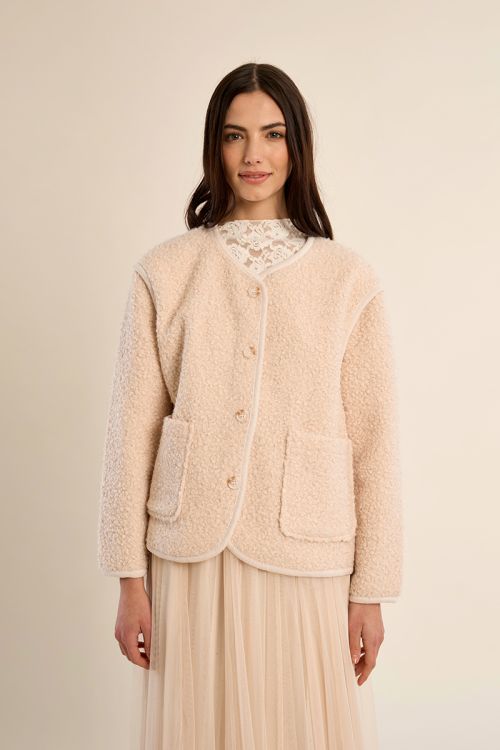 Veste texturée, à boutons