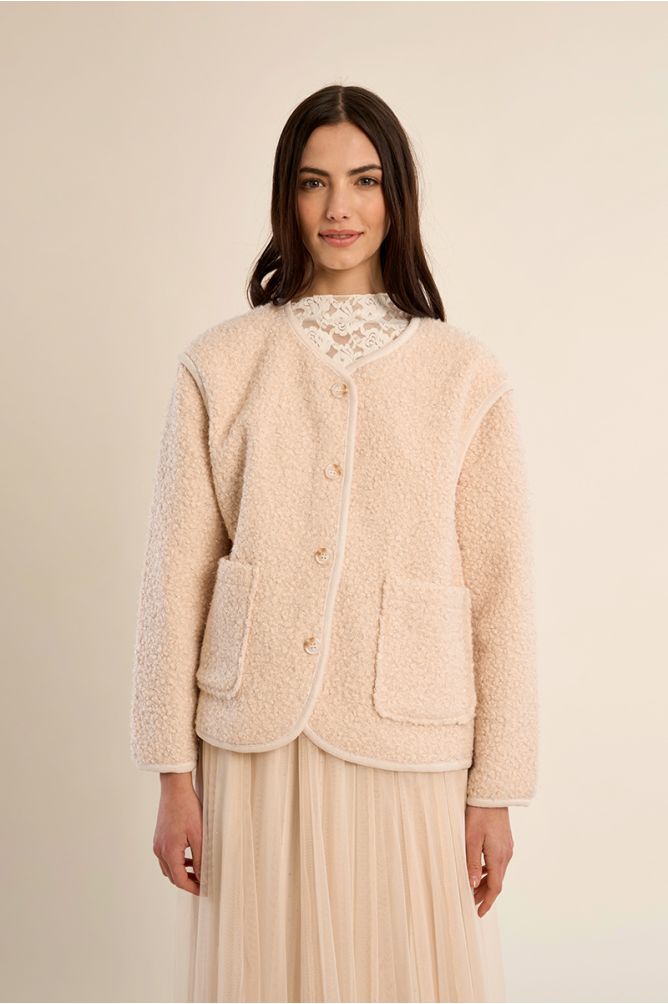 Veste texturée, à boutons