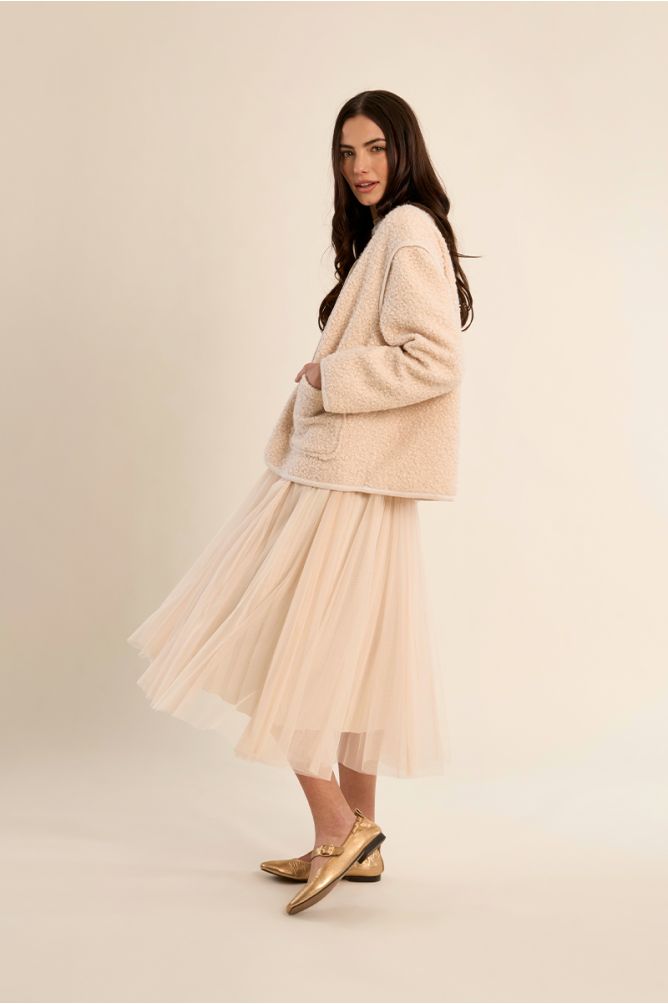 Veste texturée, à boutons