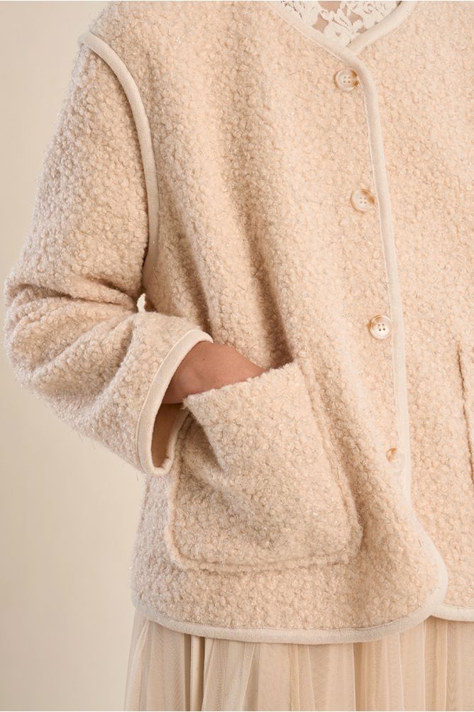 Chaqueta de manga larga de borreguito