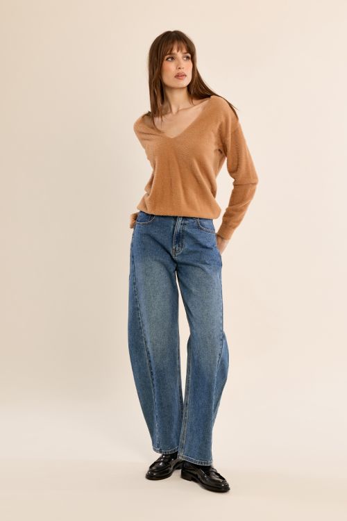 Pull duveteux, col V