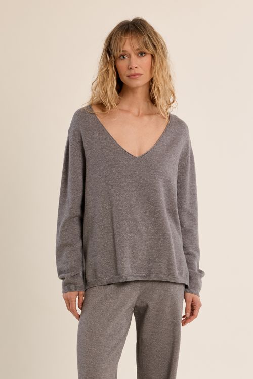 Jersey de manga larga cuello en V