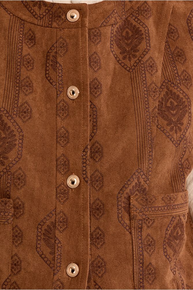Suede blazer, bohemian print