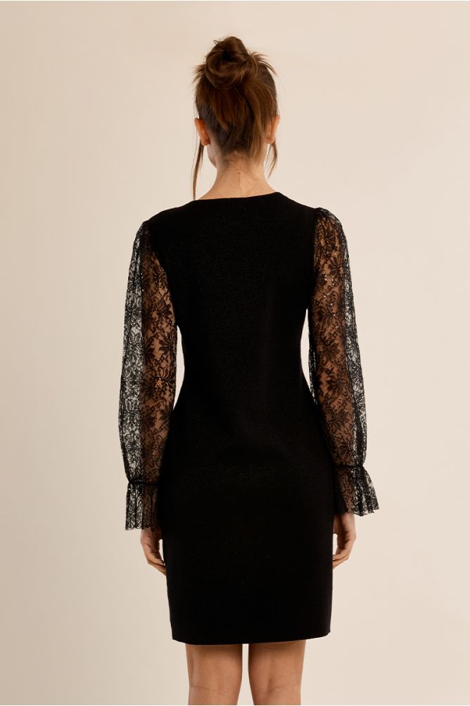 Lace sleeve dress