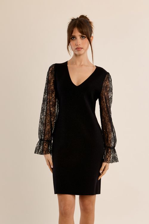Lace sleeve dress