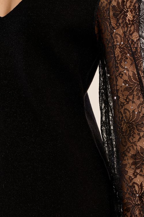 Robe manches en dentelle