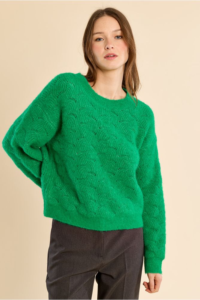 Pull en maille, détails ajourés