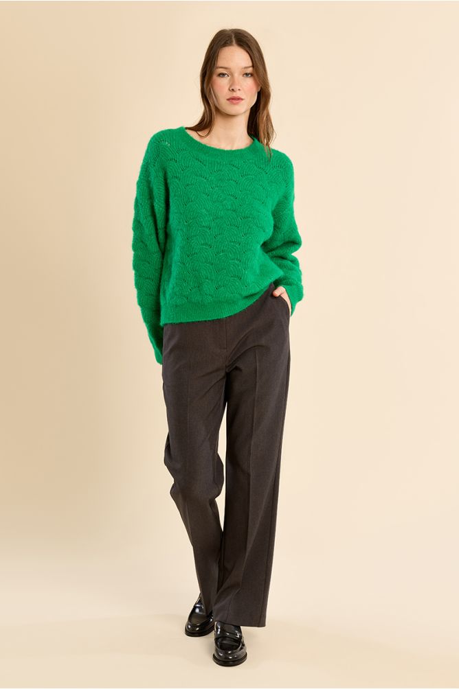 Pull en maille, détails ajourés