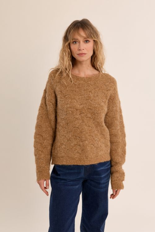 Knitted sweater, openwork details