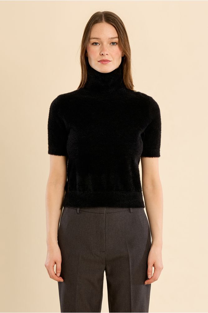 Pull duveteux, sans manches