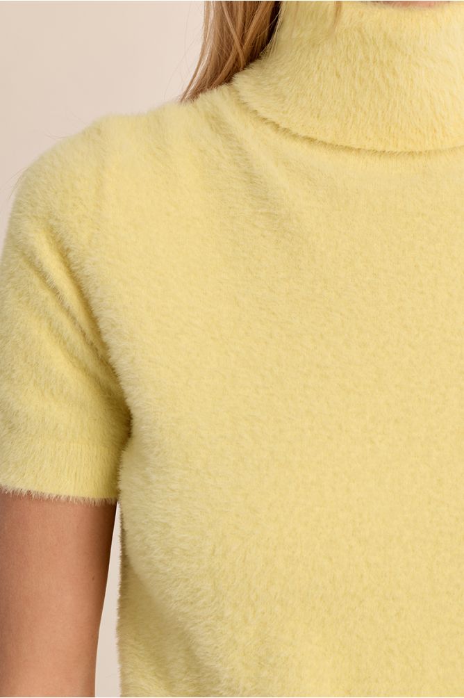 Fluffy, sleeveless sweater