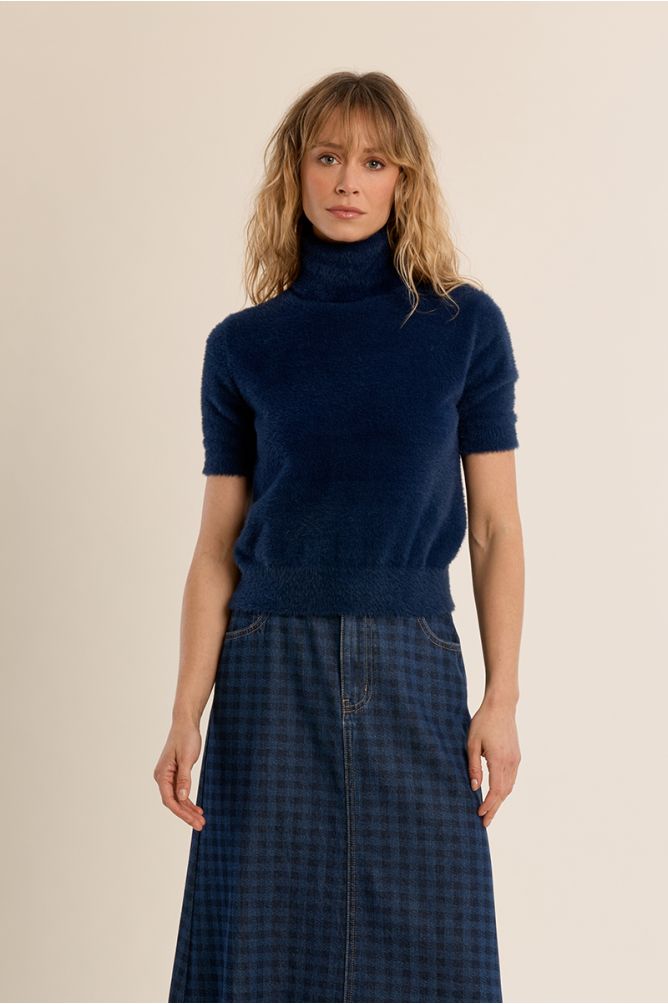 Pull duveteux, sans manches