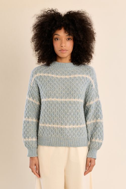 Pull en maille rayé