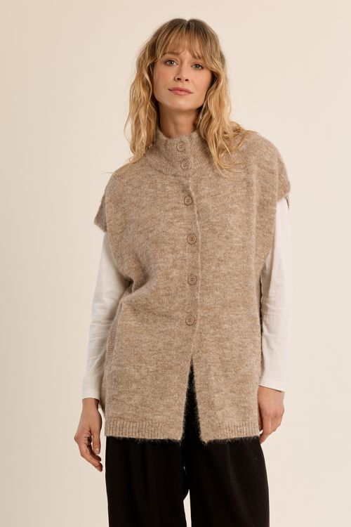 Gilet sans manches, col montant