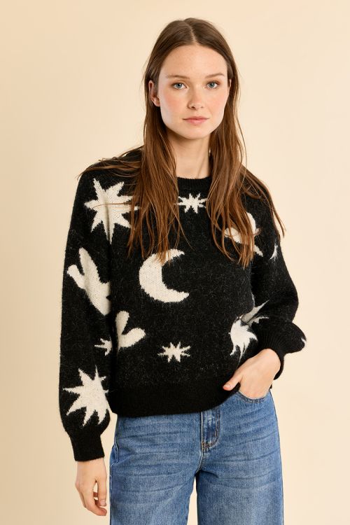 Pull en maille, motif étoilé