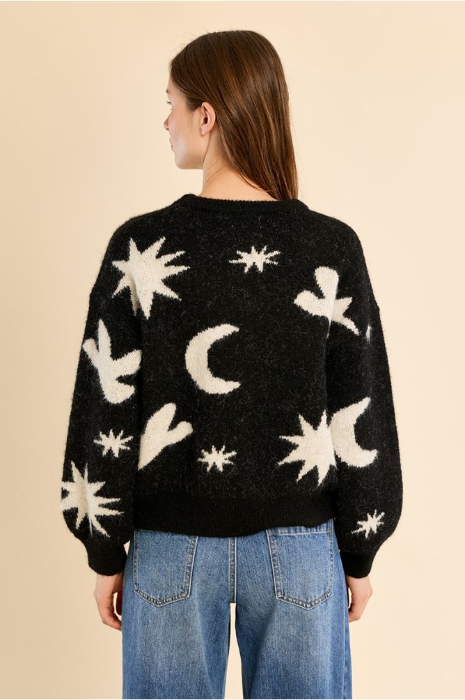 Pull en maille, motif étoilé