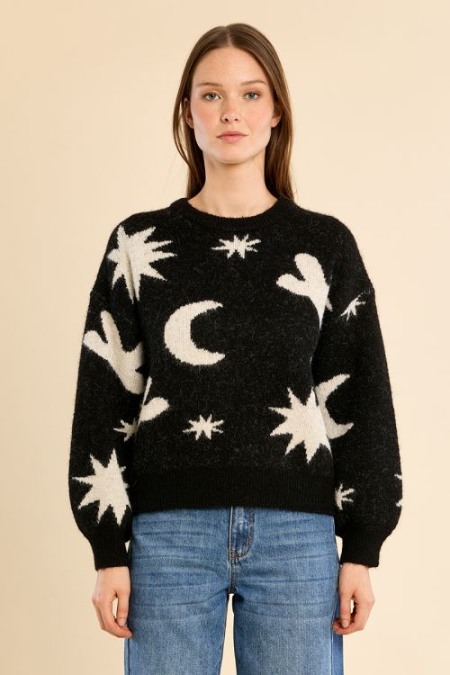 Knitted sweater, star pattern